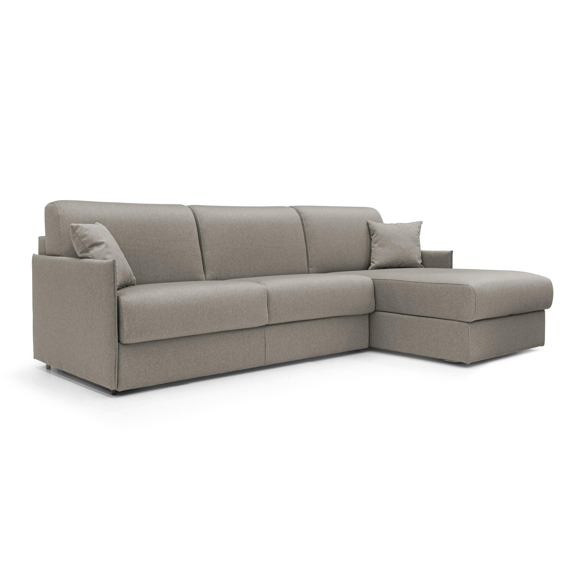 ECKSOFA LINKS Evans - Taupe, Textil (252/96cm) - Divani.store