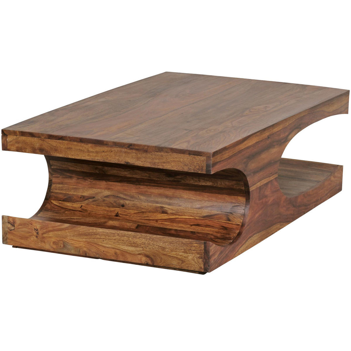 COUCHTISCH Massivholz mit zwei Ablagefächern, handgefertigt und pflegeleicht, Braun 118x70x38 cm - Braun, Holz (70/118/38cm) - KADIMA DESIGN