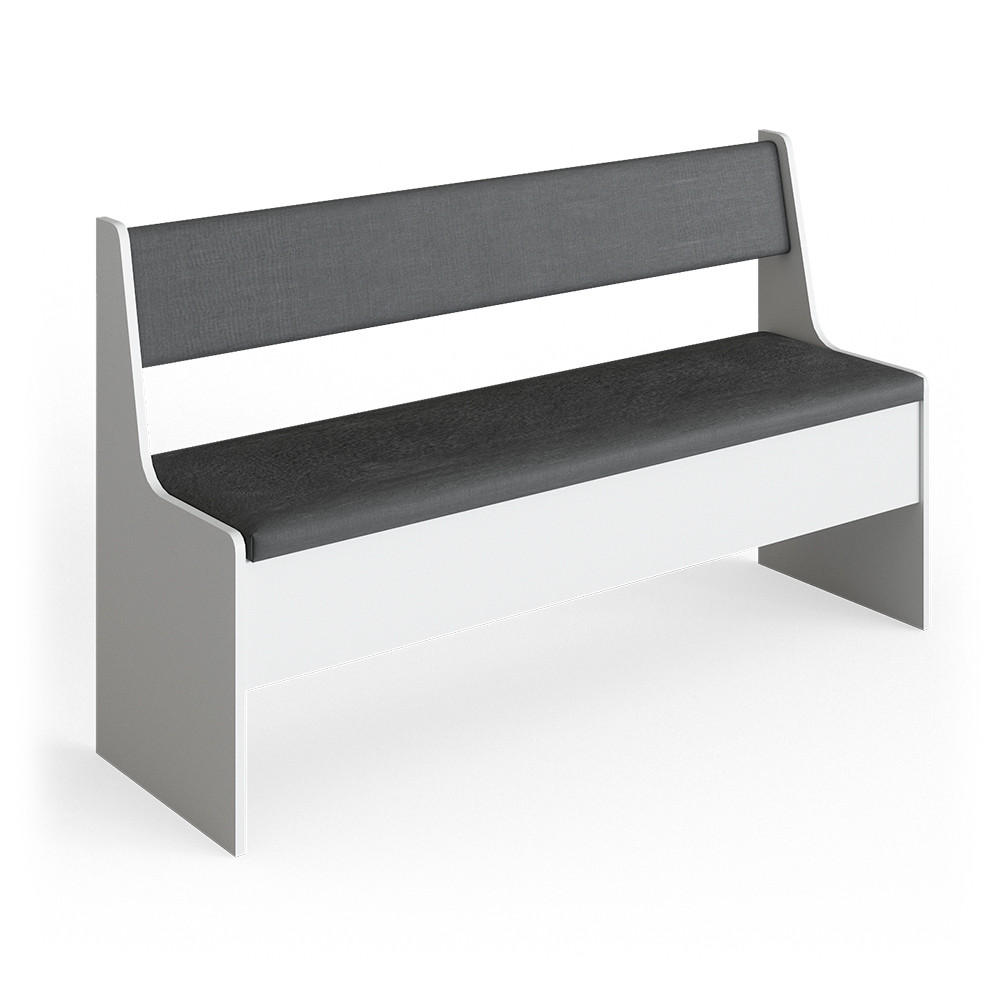ESSZIMMER-BANK Roman Weiß 136.6 x 41.5 cm - Anthrazit/Weiß, Holzwerkstoff (41.5/80/136.6cm) - Vicco