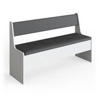 ESSZIMMER-BANK Roman Weiß 136.6 x 41.5 cm - Anthrazit/Weiß, Holzwerkstoff (41.5/80/136.6cm) - Vicco