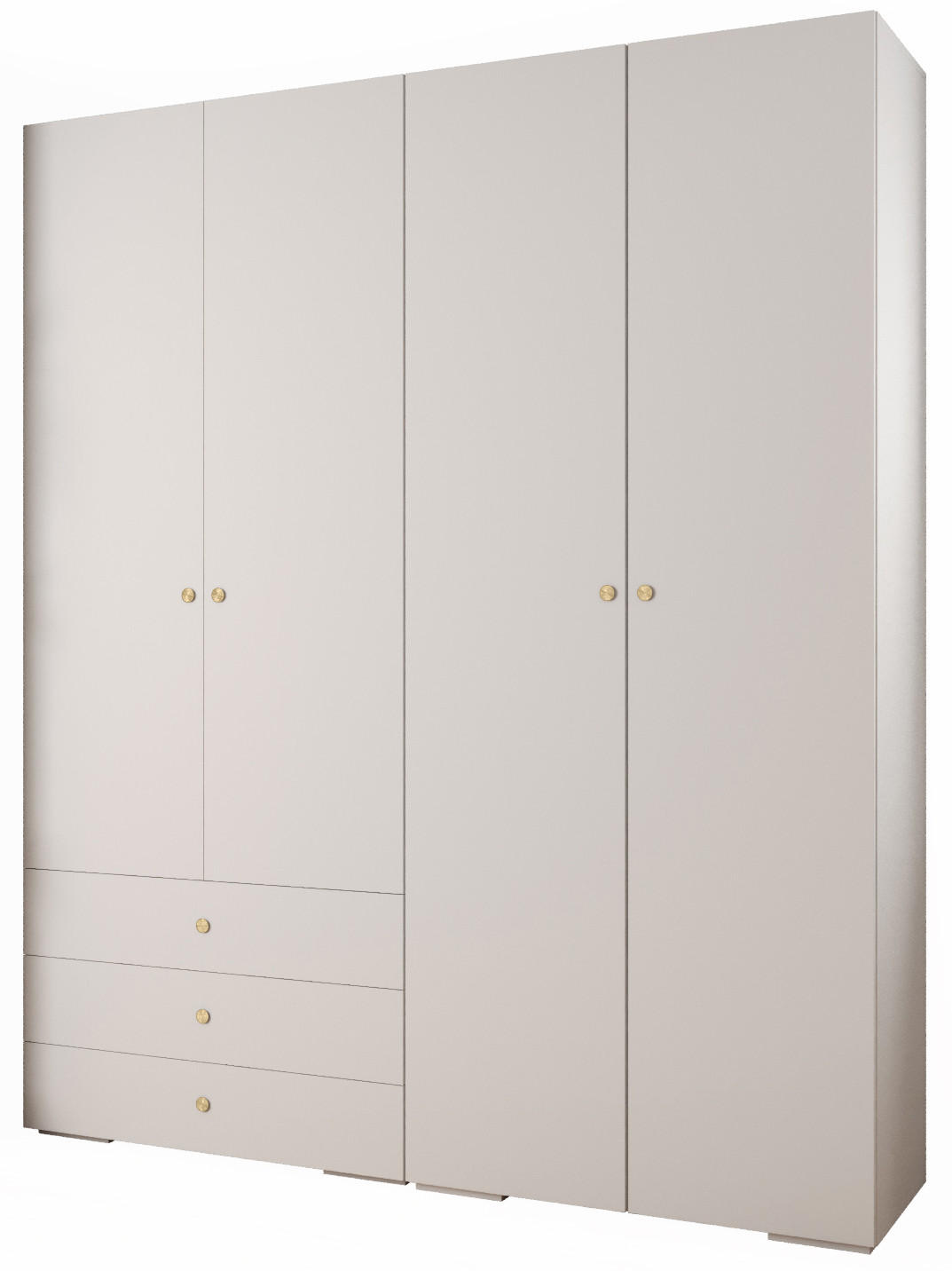 Abiks Möbel Garderoben-Set Weiß, Gold 200x236.7x47 cm