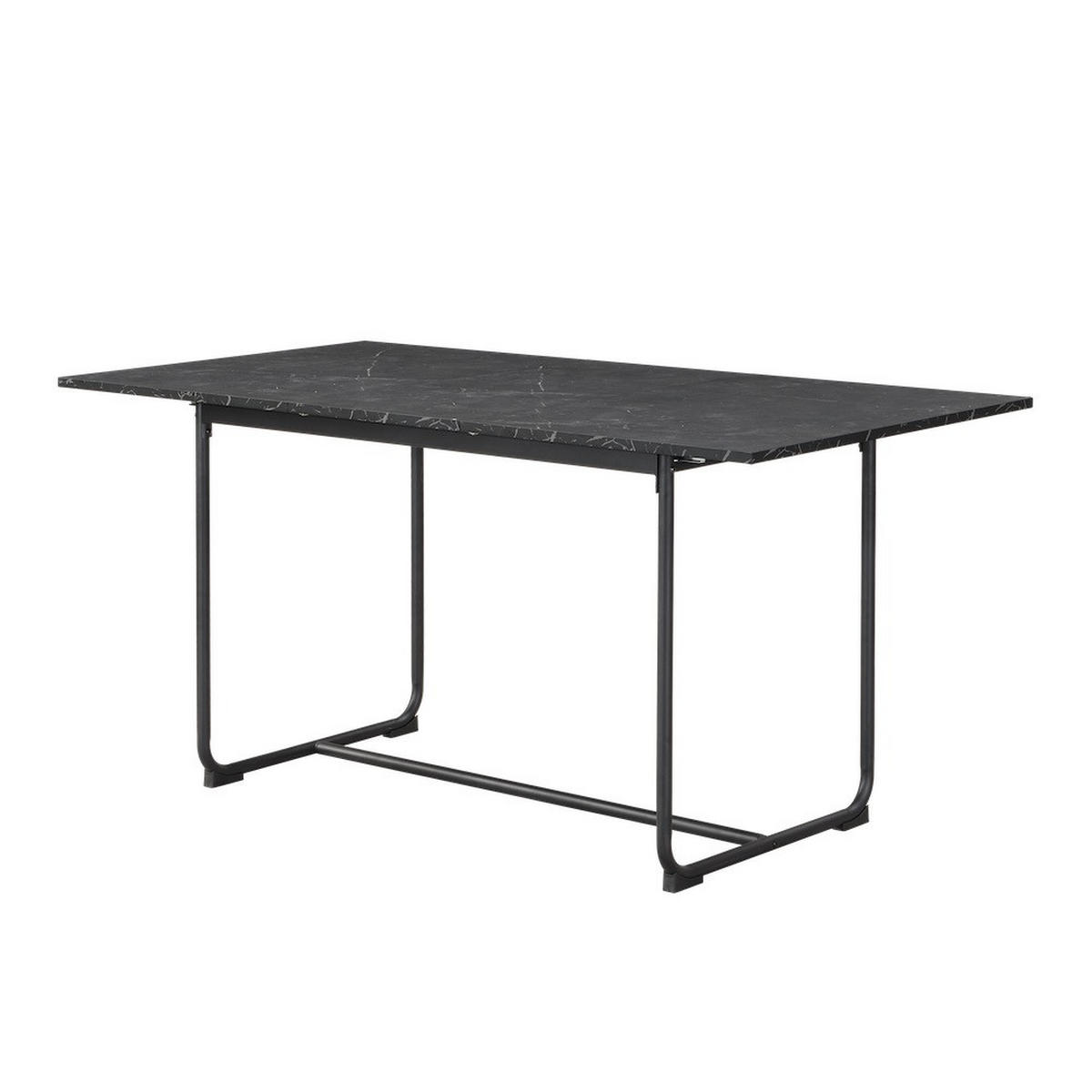 ESSTISCH PIUS 120-160/80/76 cm - Schwarz, Holzwerkstoff/Metall (120/80/76cm) - B&D Home