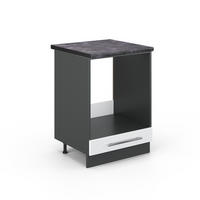 HERDUMBAUSCHRANK Fame-Line Weiß Hochglanz 60 cm, AP Anthrazit - Weiß Hochglanz/Anthrazit, Holzwerkstoff (60/82/60cm) - Vicco