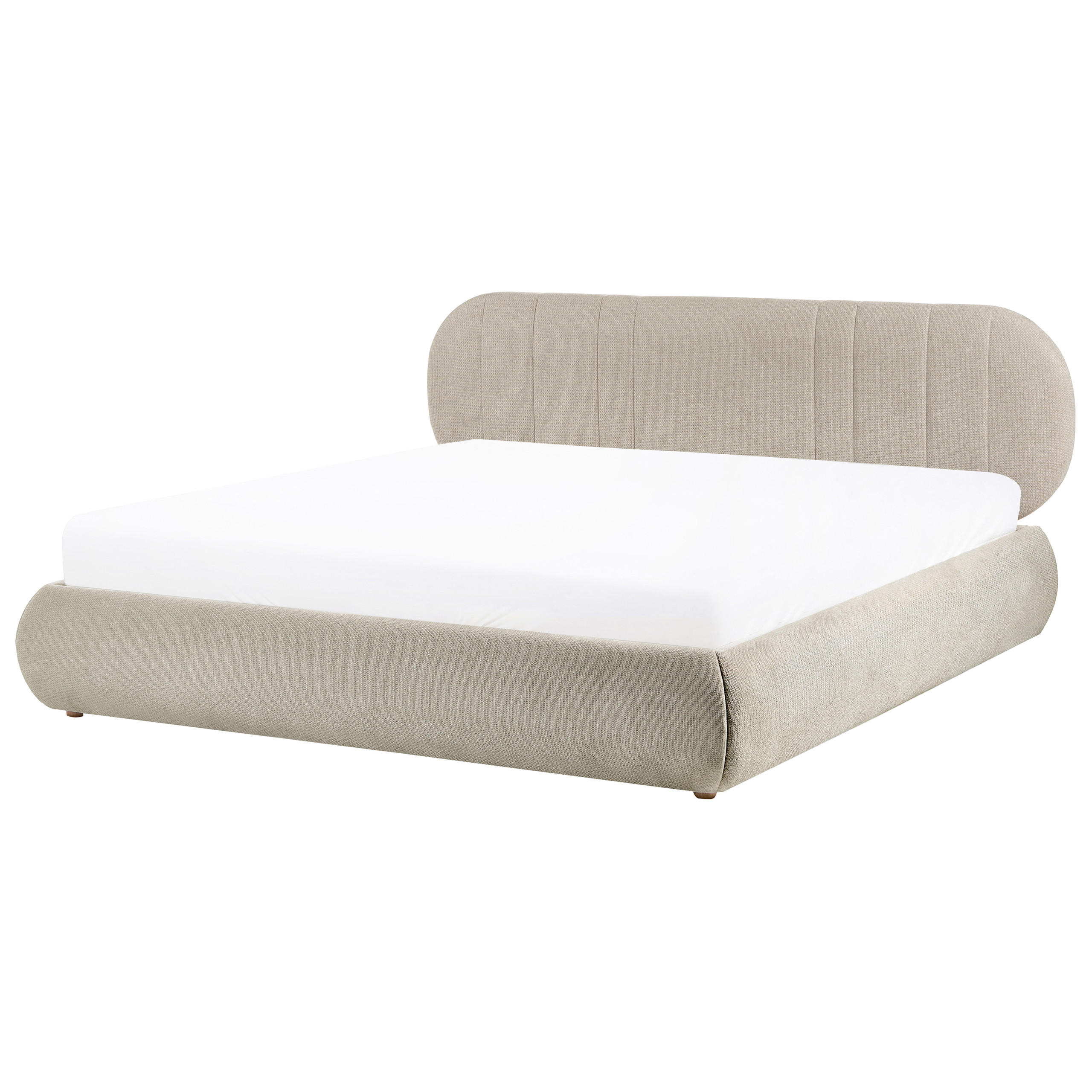 Beliani POSTEL s úložným prostorem 180/200 cm Látka Taupe Campan