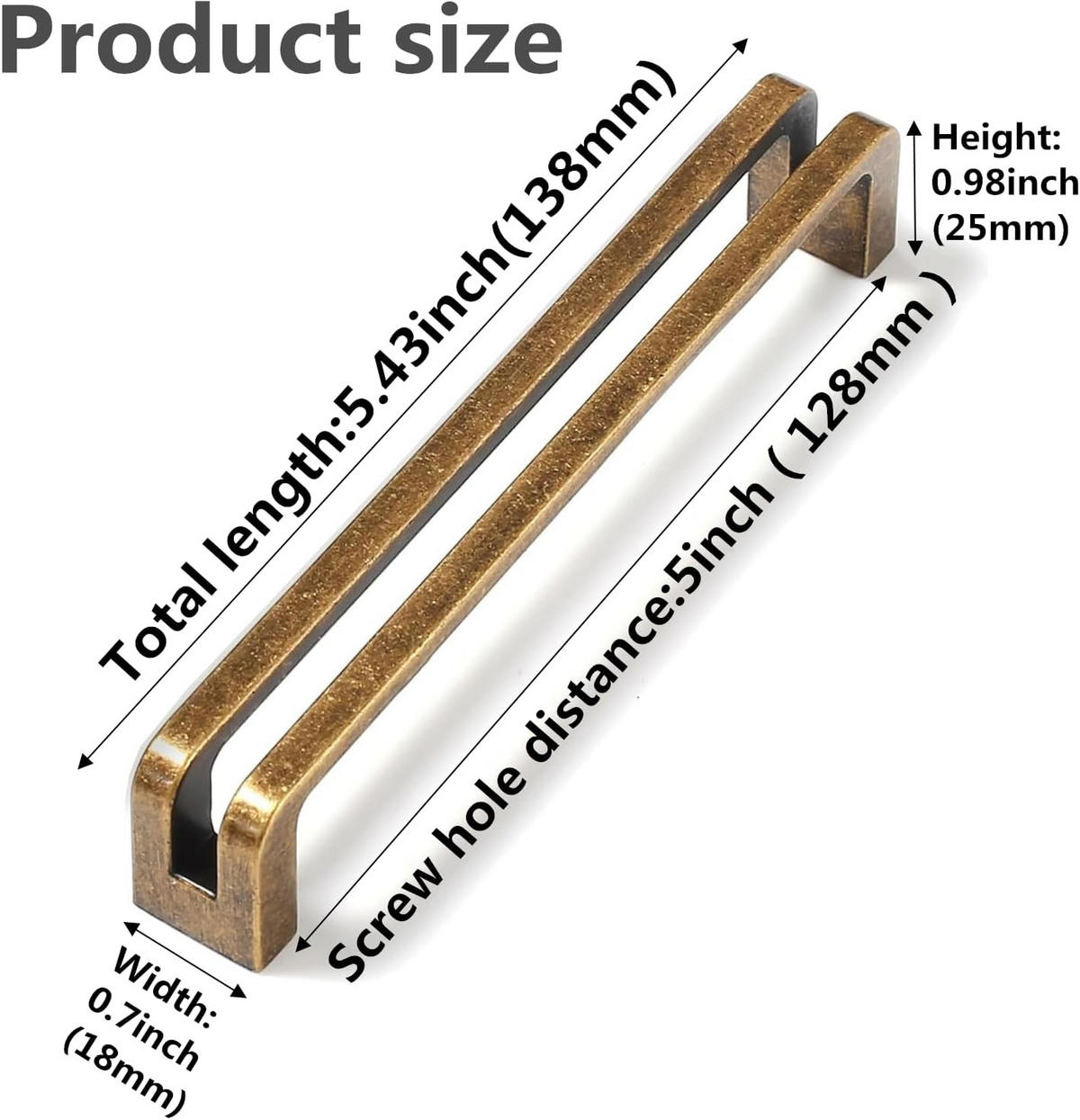 MÖBELGRIFF , 2 Stück Küchenschrankgriffe, Küchenschrankgriffe 128 mm - Messingfarben, Metall (2.5/1.8/13.5cm) - BELZ