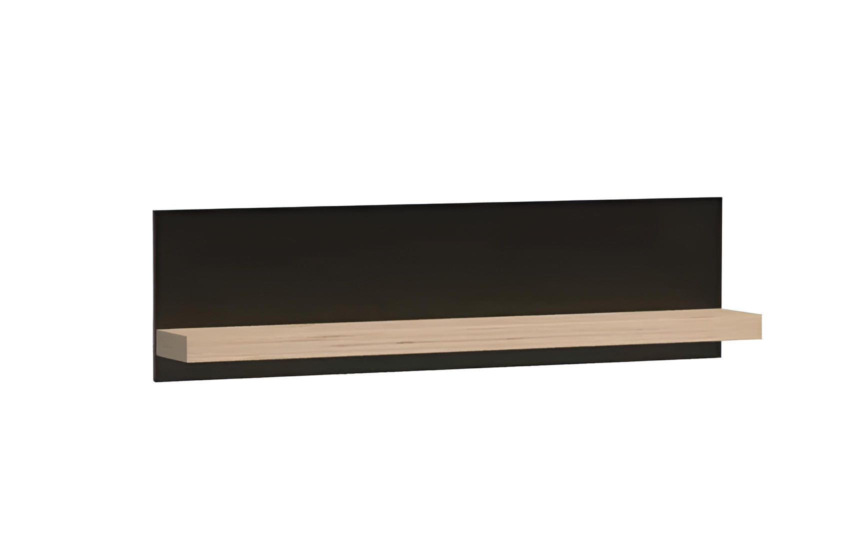 Meblini Wandregal Eiche Artisan, Schwarz 120x31x18 cm