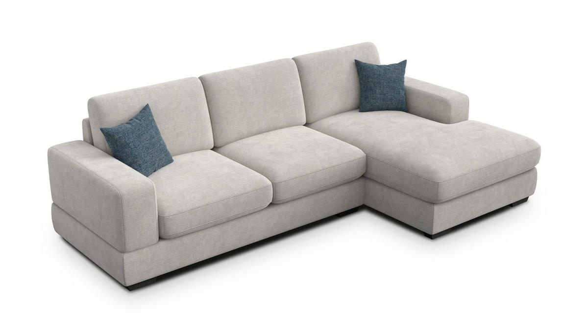 ECKSOFA OTTO 4-Sitzer, creme - Creme/Schwarz, Holz/Textil (279/159cm) - Courtois Laville