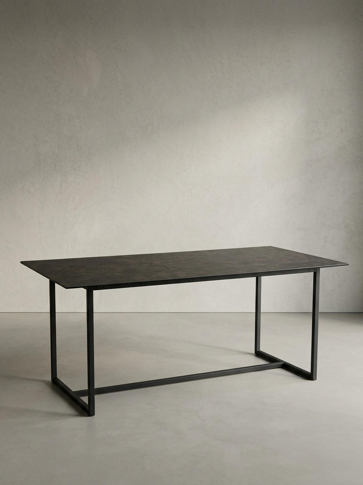 ESSTISCH Glas Keramik Marmoroptik Designer 180x90 ARCTIC, Schwarz 180x90x76 cm - Schwarz, Glas/Metall (90/180/76cm) - KADIMA DESIGN