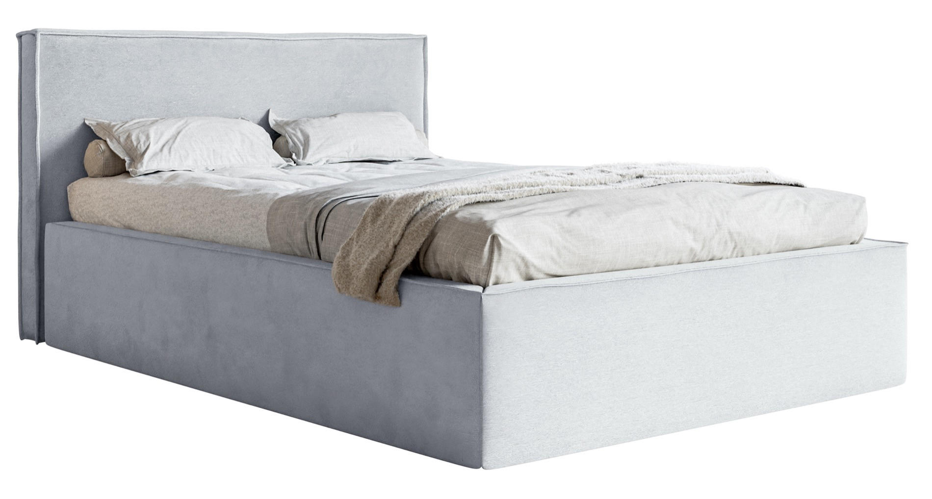 POLSTERBETT LUCERA Hellgrau 140x200 cm - Hellgrau/Schwarz, Kunststoff/Textil (140/200cm) - Selsey