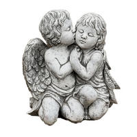 STEINFIGUR Engelpaar Engel frostfest, massiv - Grau, Stein (36/40/24cm) - stoneandstyle