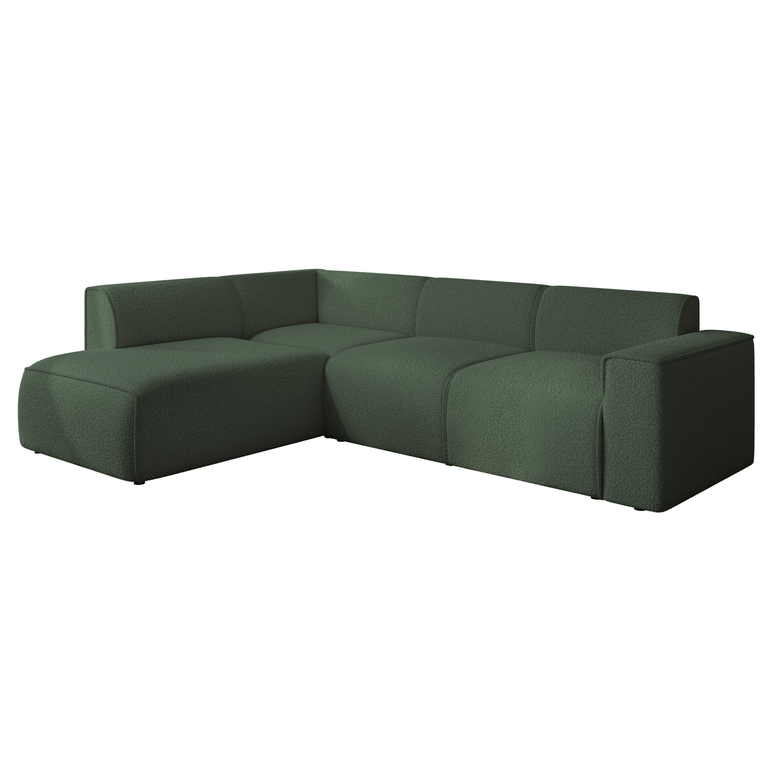 ECKSOFA ZAVO Feiner Mischstoff in Grün - Grün, Holzwerkstoff/Kunststoff (310/218cm) - Idohome