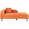 CHAISELONGUE Samtstoff orange linksseitig Le Crau - Orange, Textil (170/65/84cm) - Beliani