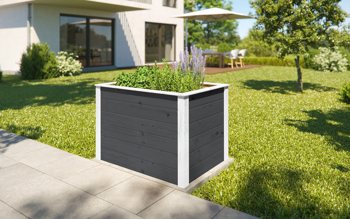 HOCHBEET WEKA Element-Hochbeet Modular - Schwarz, Holz (100/69/71cm)