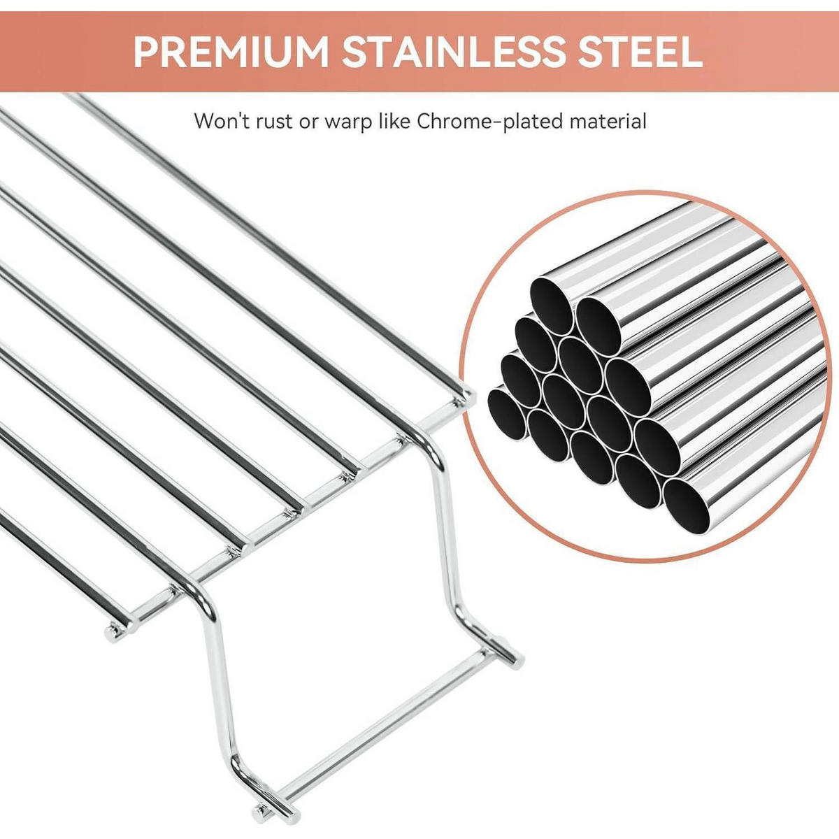 WARMHALTEROST Edelstahl 47 cm für Weber Spirit II E/S 210 - Silberfarben, Metall (5/5/5cm)