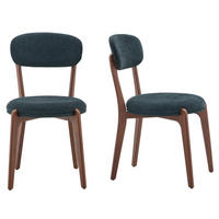 ESSSTUHL 2er-Set 55,5 x 48,5 x 84 cm Leinenstoff Schwarz - Schwarz, Holz (55.5/84/48.5cm) - Meubliv