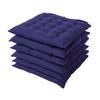 STUHLKISSEN 6er-Set dunkelblau 40/40/6,5 cm - Dunkelblau, Textil (40/40/6.5cm) - Homescapes