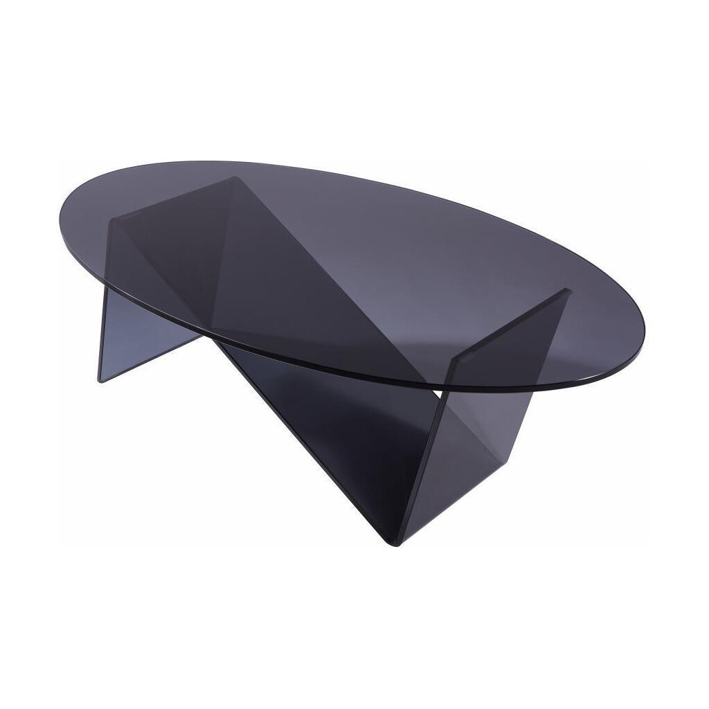 Thumbnail - Vente-Unique Couchtisch, Anthrazit, Glas, Oval, 70x41x120 cm, Wohnzimmer, Wohnzimmertische, Couchtische
