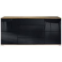 SIDEBOARD Rova Schwarz Hochglanz - Schwarz Hochglanz, Holzwerkstoff (166.5/75.5/35cm) - Vladon