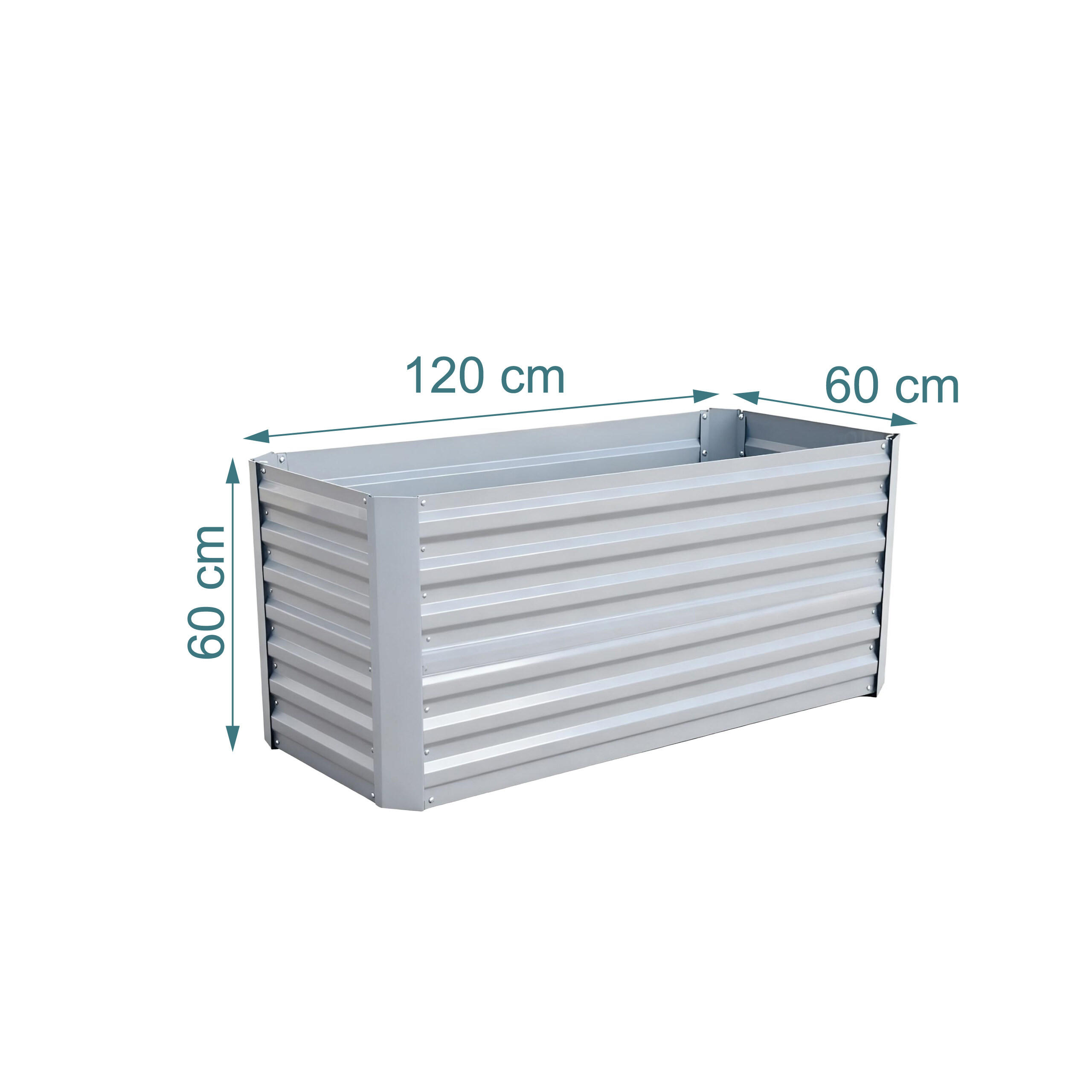 Thumbnail - Relaxdays Hochbeet, Grau, Metall, Rechteckig, 57x60x57 cm, Gartenzubehör, Hochbeete