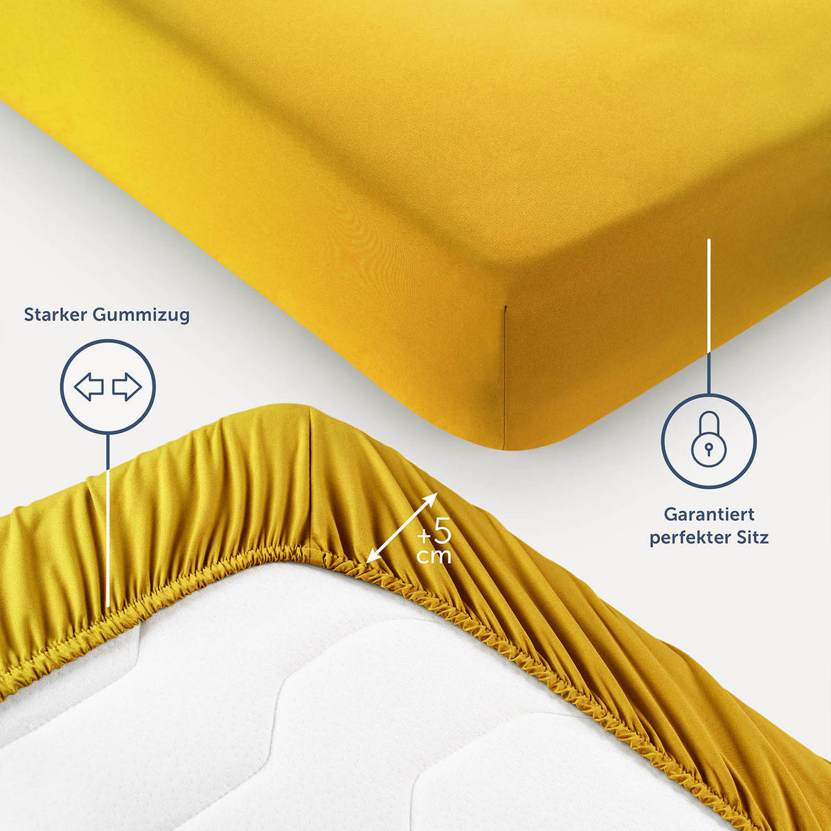 SPANNBETTLAKEN 140/200/30 cm Gelb - Gelb, Textil (140/200cm) - Blumtal