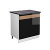 SPÜLENUNTERSCHRANK Fame-Line Schwarz Eiche hochglanz 80 cm AP Anthrazit - Schwarz Hochglanz/Schwarz, Holzwerkstoff (80/82/60cm) - Vicco
