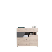 KOMMODE RAVENNA 110/95/40cm mit 4 Schubladen 2 Türen Eichefarben - Eichefarben, Holzwerkstoff (110/95/40cm) - MASSENO