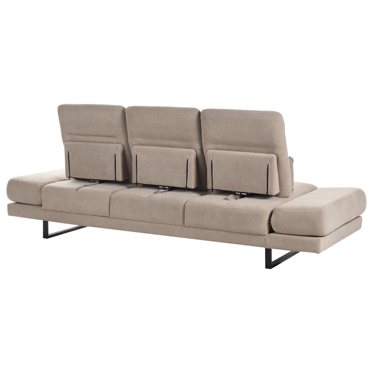 POHOVKA 3-místná Látka Taupe Ikast - šedohnědá, textil (255/87/105cm) - Beliani
