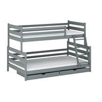ETAGENBETT 120/200 Leo Grau - Grau, Holz (120/200cm) - Petits-meubles