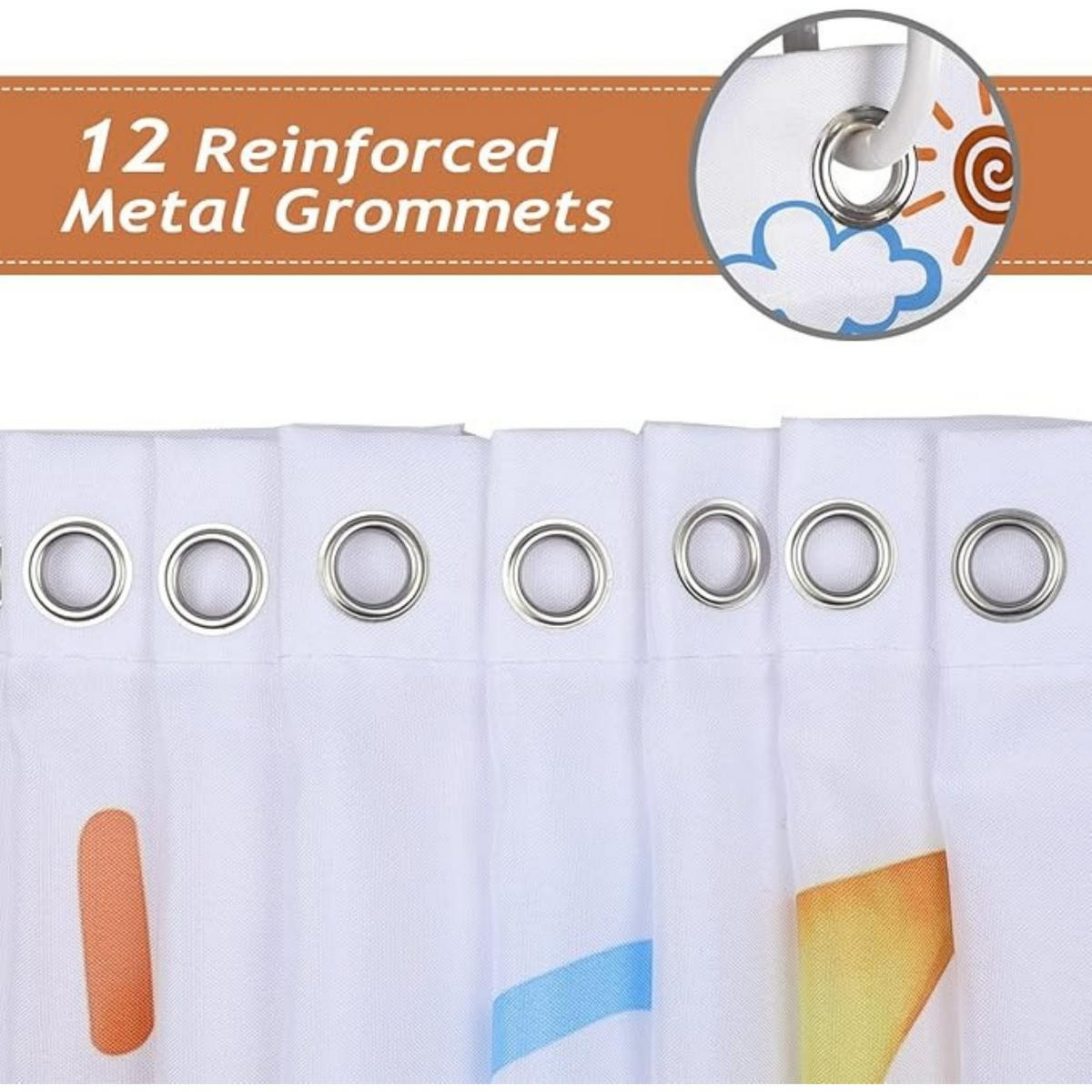DUSCHVORHANG Dinosaurier Polyester schimmelresistent mit Haken für Badewanne - Weiß, Textil (180/180cm) - MCBOSON