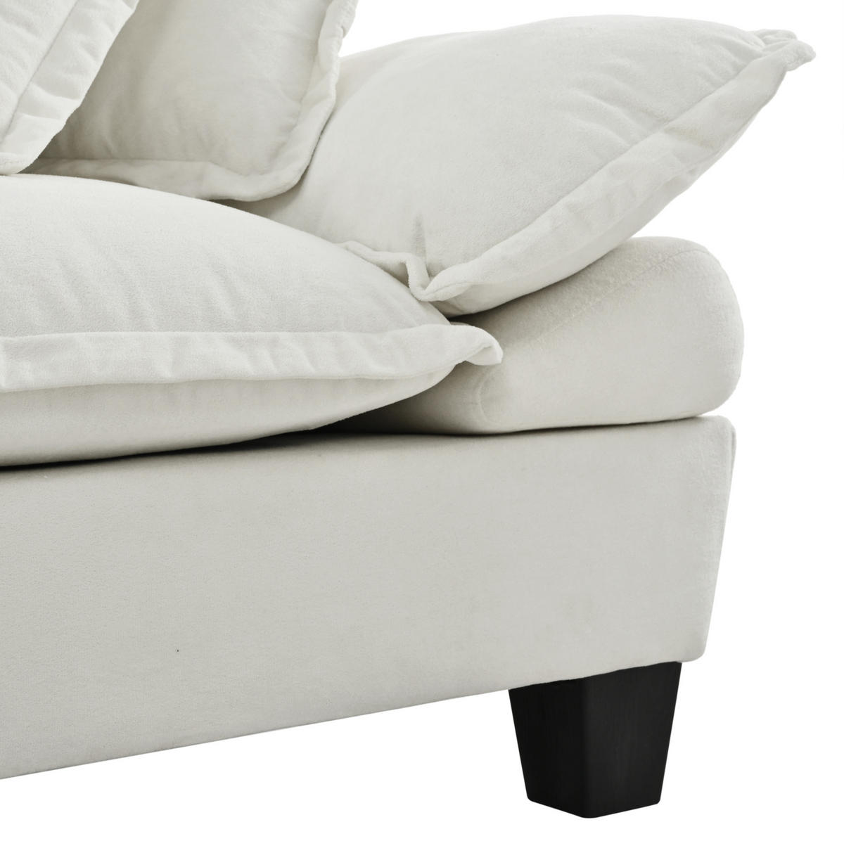 WOHNLANDSCHAFT aus Chenille 392x151x90 cm Beige mit USB-Anschluss, Stauraum, Getränkehaltern und 2 Ottomanen - Beige, Textil (392/90/151cm) - Modfu
