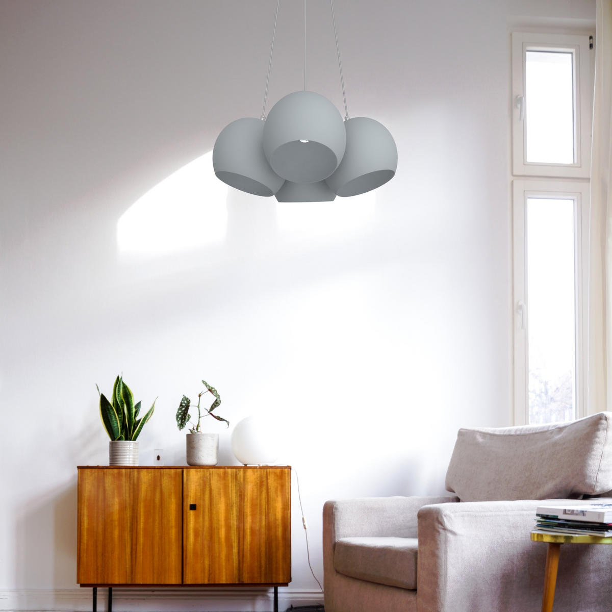 HÄNGELEUCHTE - Grau, Metall (25/25/20cm) - Lumicom