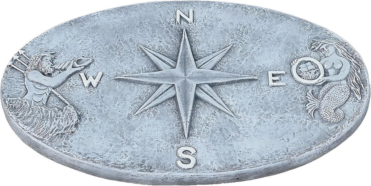 STEINFIGUR Wandrelief Meer Il Mare frostfest massiver Steinguss - Grau, Stein (35/3/22cm) - stoneandstyle