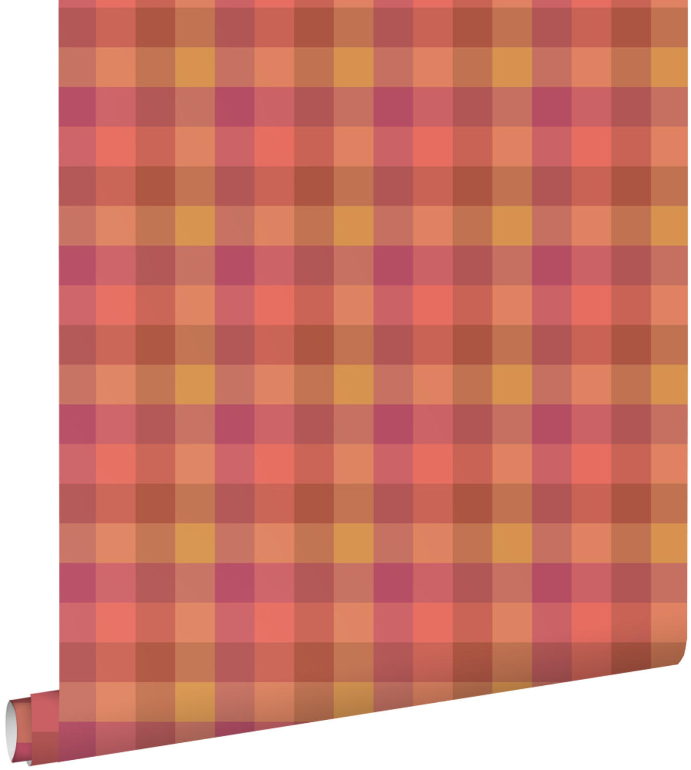 TAPETE Karomuster 50 x 900 cm - Terracotta, Papier (50/900cm) - ESTAhome