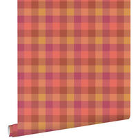 TAPETE Karomuster 50 x 900 cm - Terracotta, Papier (50/900cm) - ESTAhome