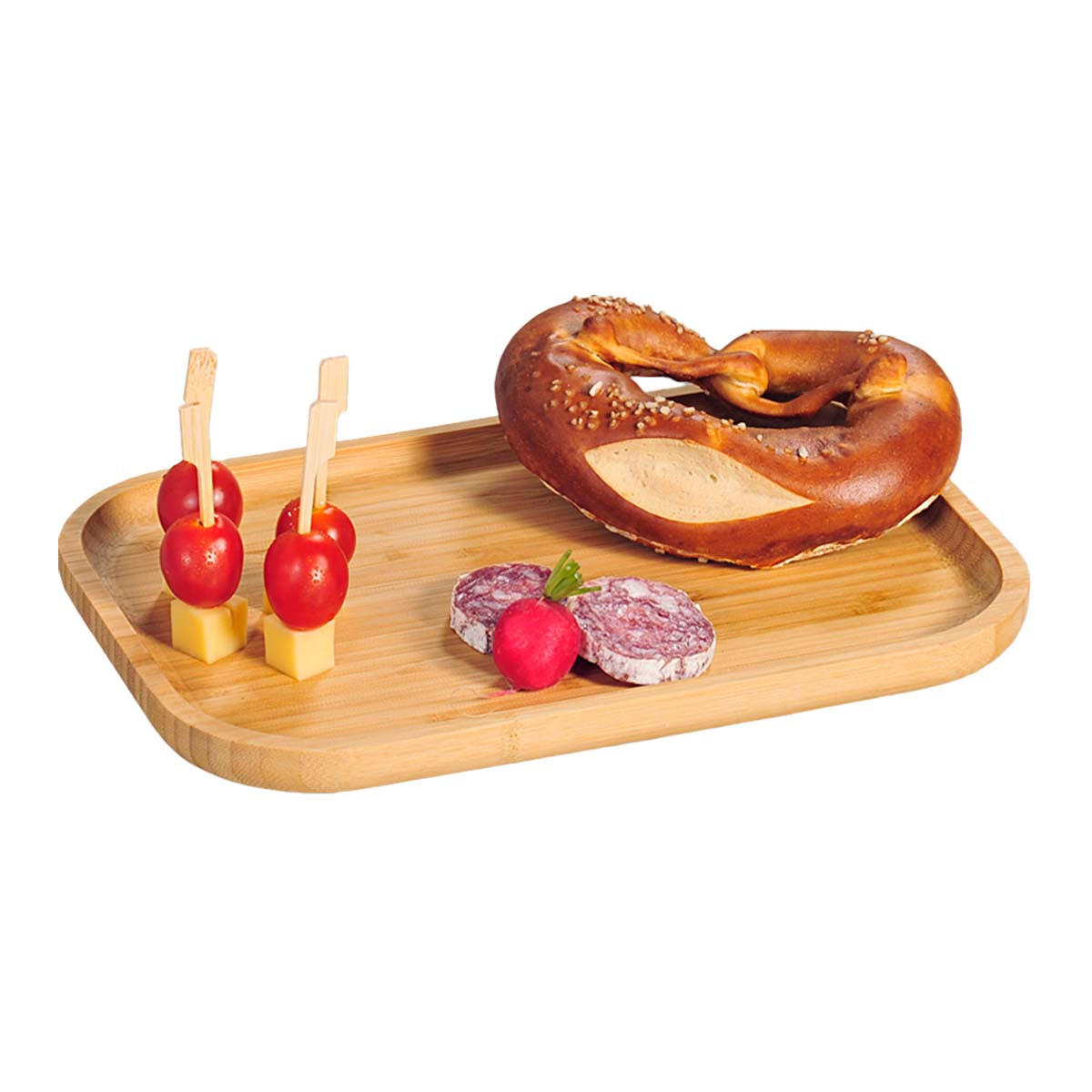 SERVIERBRETTER, 12 Stück, hochgezogener Rand - Bambus - 30,5 x 20cm - Naturfarben, Holz (20/2/30.5cm) - Kesper
