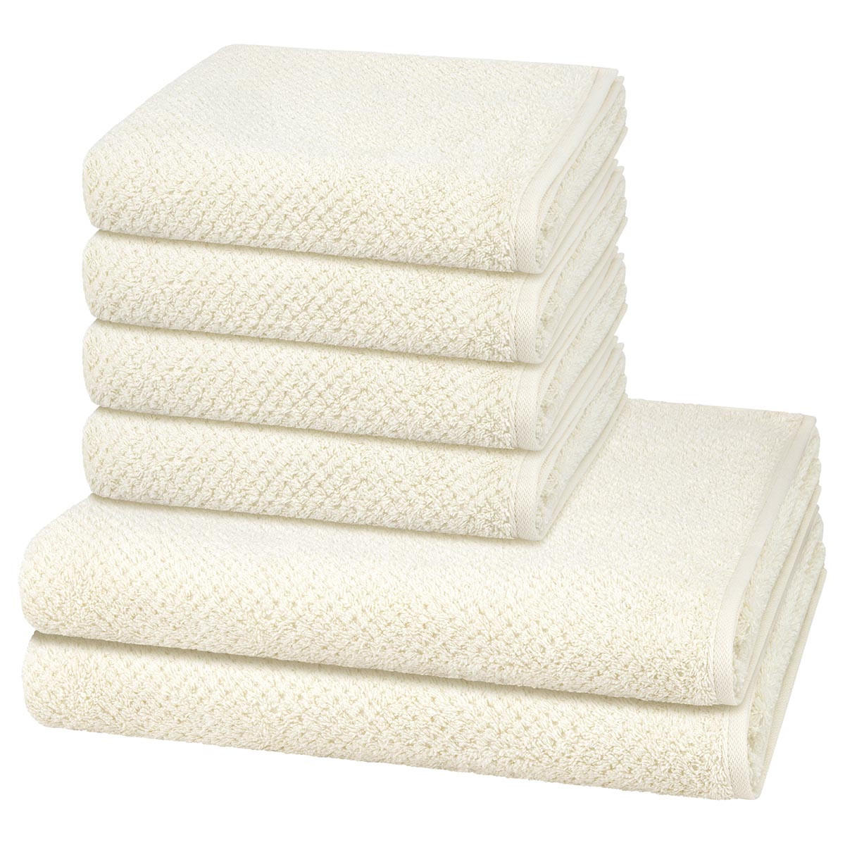 FROTTIERSET Pure 6-teilig - Naturfarben, Textil (50/100cm) - Cawö