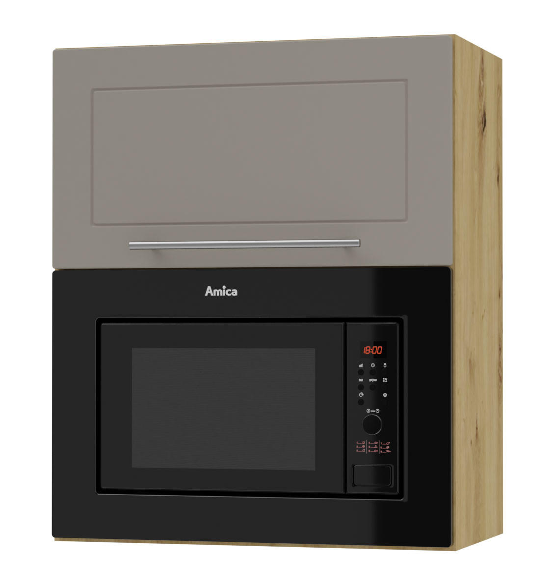 MIKROWELLENUMBAUSCHRANK Kvantum W2MK/60 Beige Matt / Eiche Artisan Matt 60 / 32,5 / 72cm - Beige/Eiche Artisan, Holz/Holzwerkstoff (60/72/32.5cm) - Feldmann-Wohnen