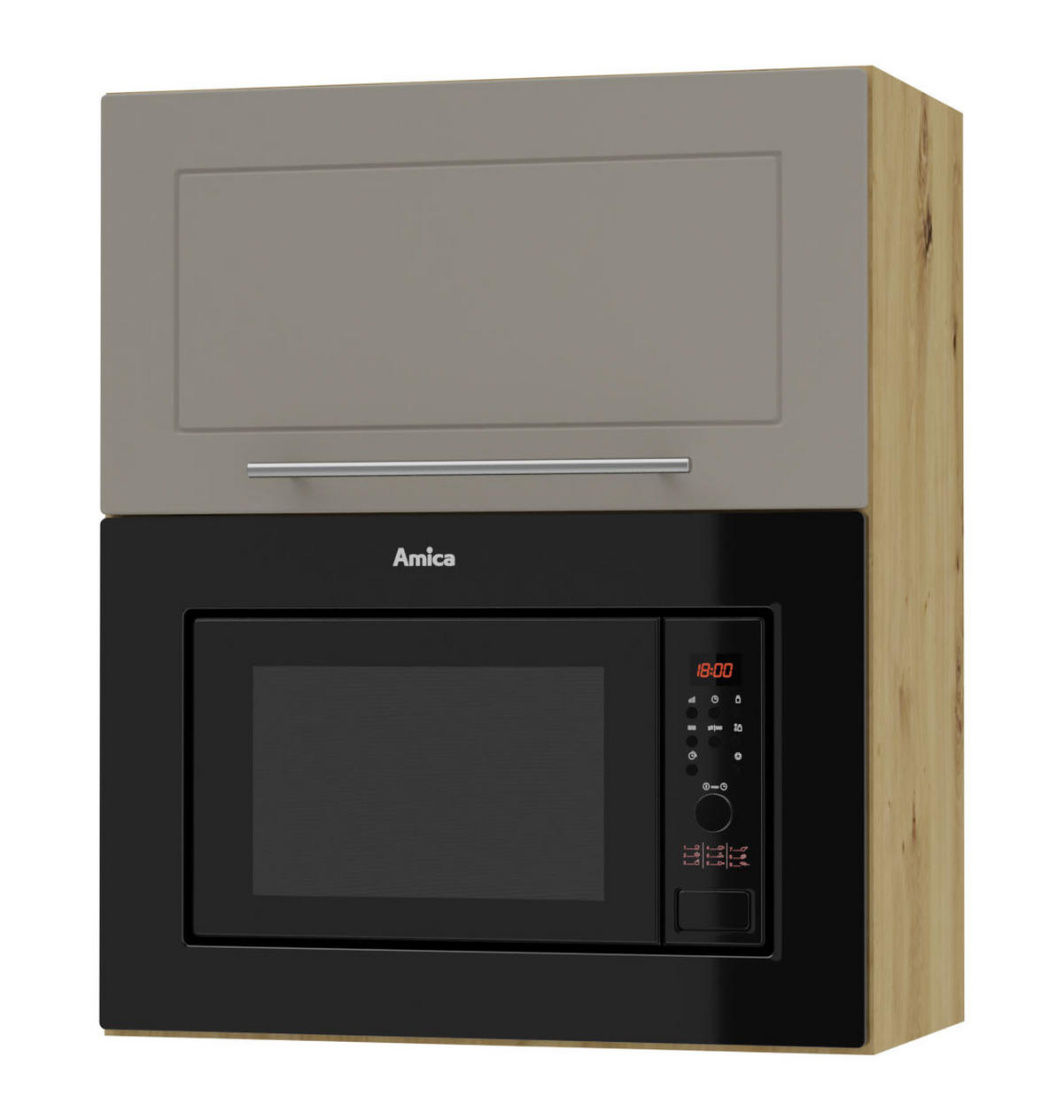 MIKROWELLENUMBAUSCHRANK Kvantum W2MK/60 Beige Matt / Eiche Artisan Matt 60 / 32,5 / 72cm - Beige/Eiche Artisan, Holz/Holzwerkstoff (60/72/32.5cm) - Feldmann-Wohnen