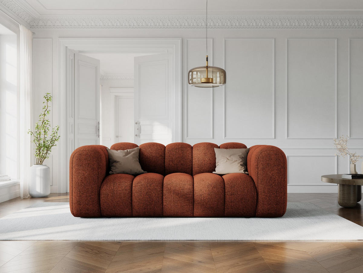 SOFA Lupine aus Chenille-Stoff terrakotta 2 Sitzplätze - Terracotta, Textil (95/70/200cm) - Micadoni