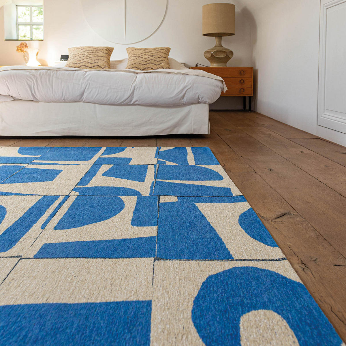 TEPPICH Flachgewebe BELL FLOWER Blau 80x250 cm - Blau, Textil (80/250cm) - Novatrend