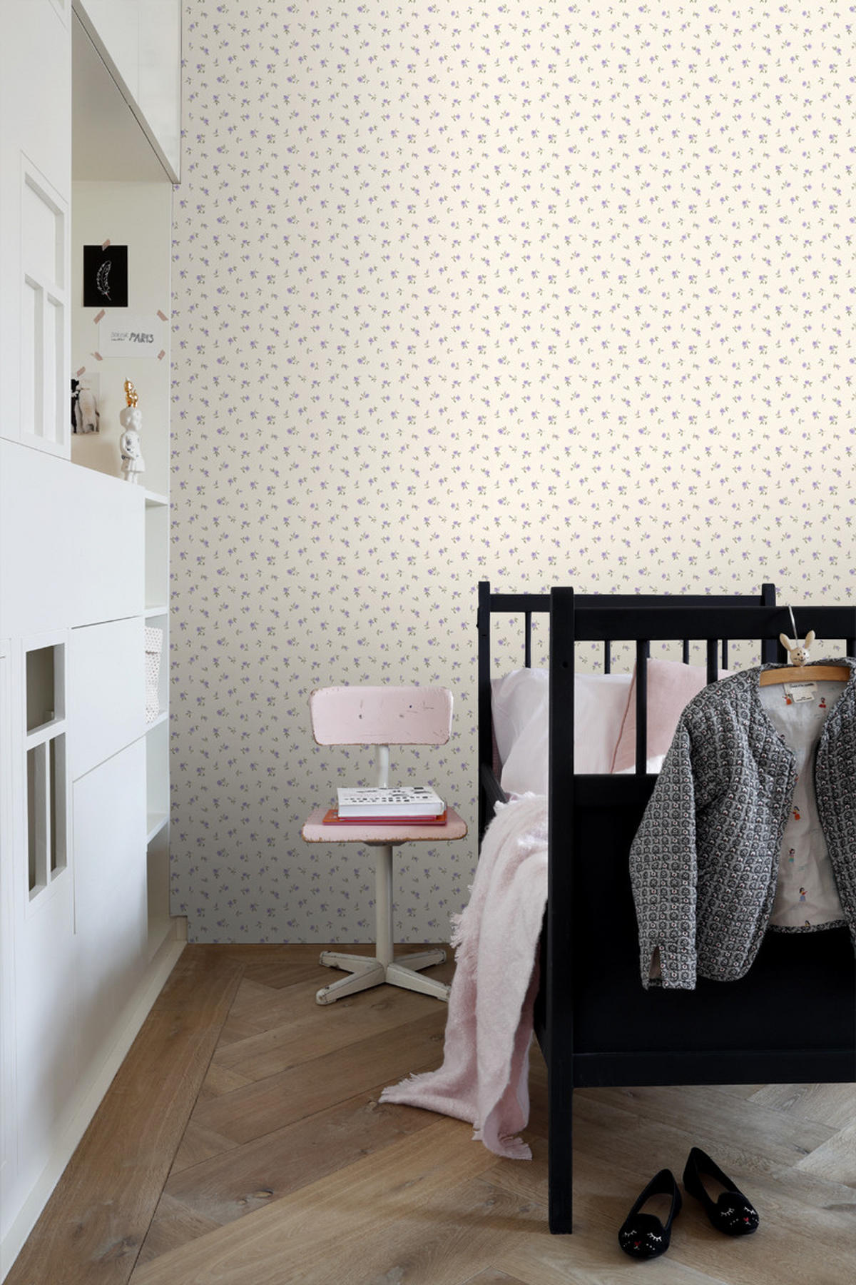 TAPETE kleine Röschen 53 cm x 10.05 m - Lila, Papier (53/0.1cm) - ESTAhome