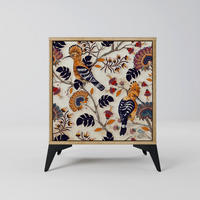 SIDEBOARD EMINENT HOOPOE, Eichefarben, 57,5x42x70,5 cm, Schwarze Metall-Sternfüße - Eichefarben/Multicolor, Holzwerkstoff/Metall (57.5/70.5/42cm) - SpaceRebels