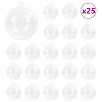 WEIHNACHTSKUGEL-SET 25 -teilig 10/10/10 cm Transparent Kunststoff - Transparent, Kunststoff (10/10/10cm) - vidaXL