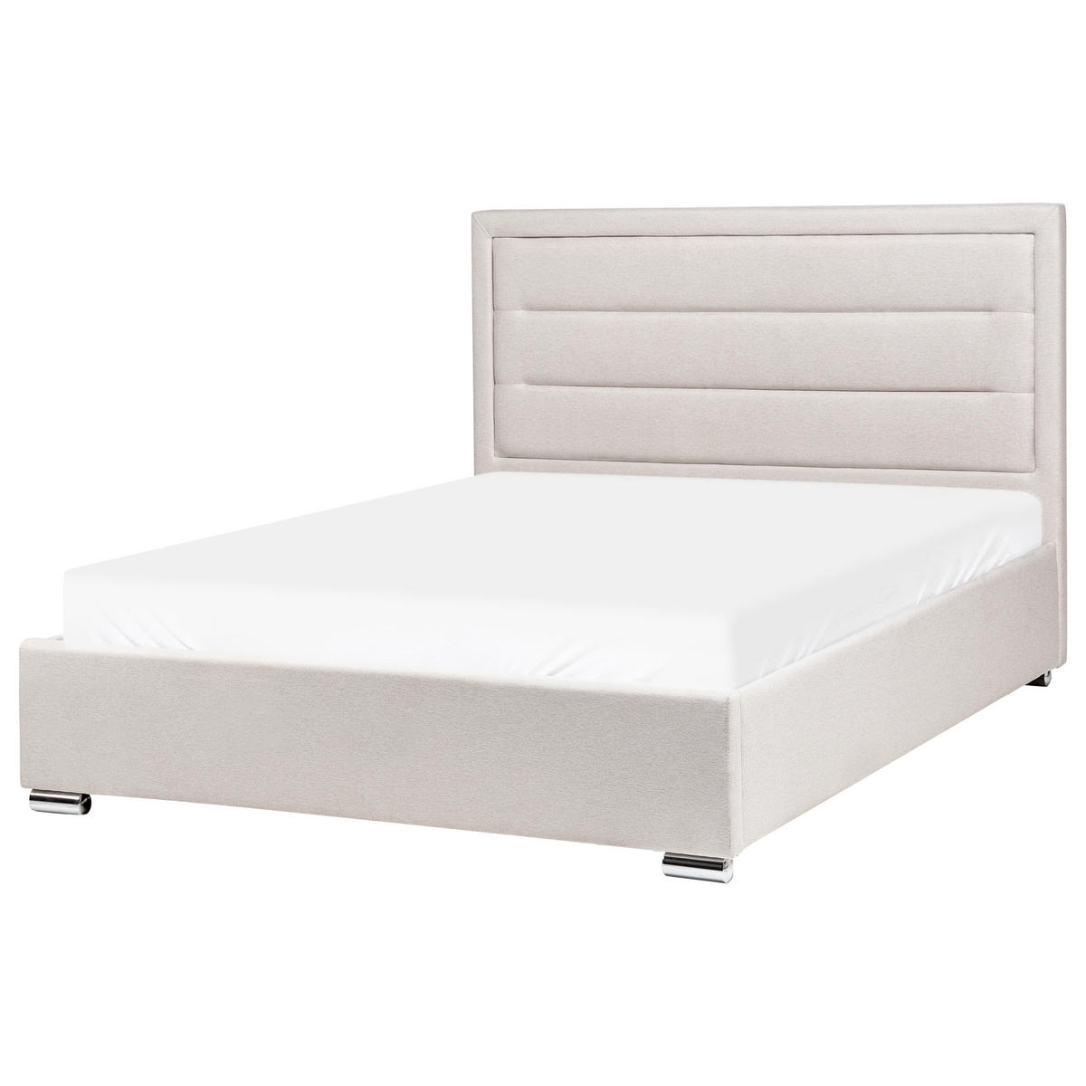 BETT mit Stauraum 140/200 cm Hellbeige Rouen - Beige, Textil (140/200cm) - Beliani