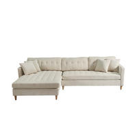 ECKSOFA Samt sandfarben - Sandfarben, Textil (290/177cm) - ebuy24