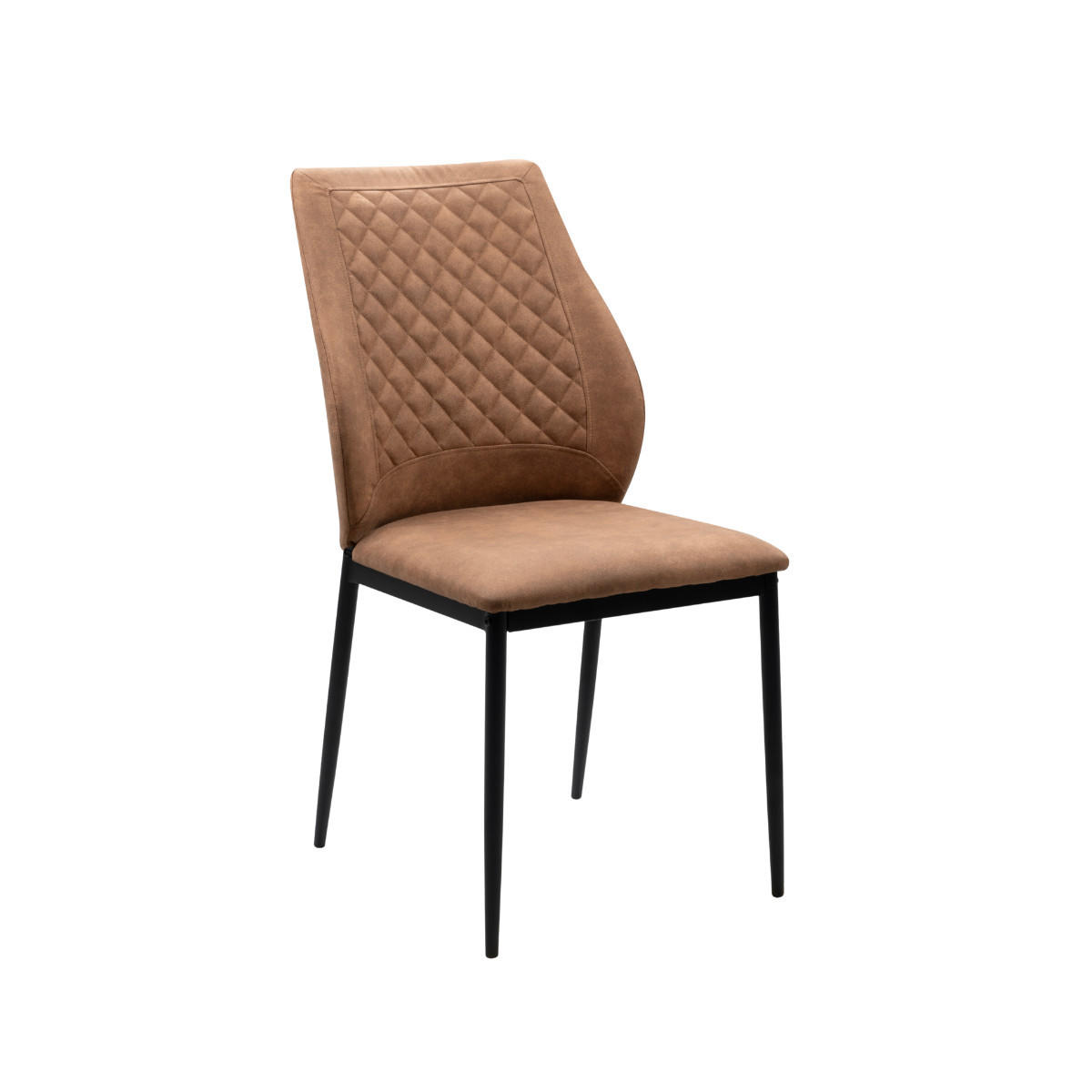 ESSZIMMERSTÜHLE STOFF MIT METALLGESTELL 4er set 45/90/45 cm - Braun, Metall (45/90/48cm) - Calicosy