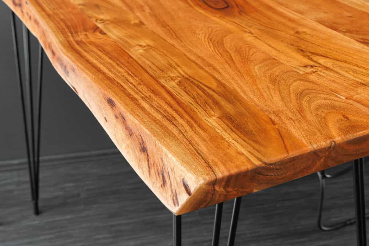 BARTISCH MAMMUT Akazie Natur 140cm - Schwarz/Braun, Holz/Metall (140/106/58cm) - riess-ambiente