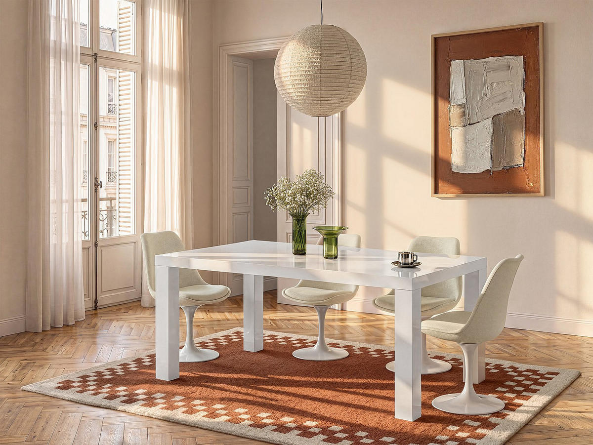 ESSTISCH - 6 Personen - holz - weiß Monica - Weiß, Holz (90/160/75cm) - Vente-Unique