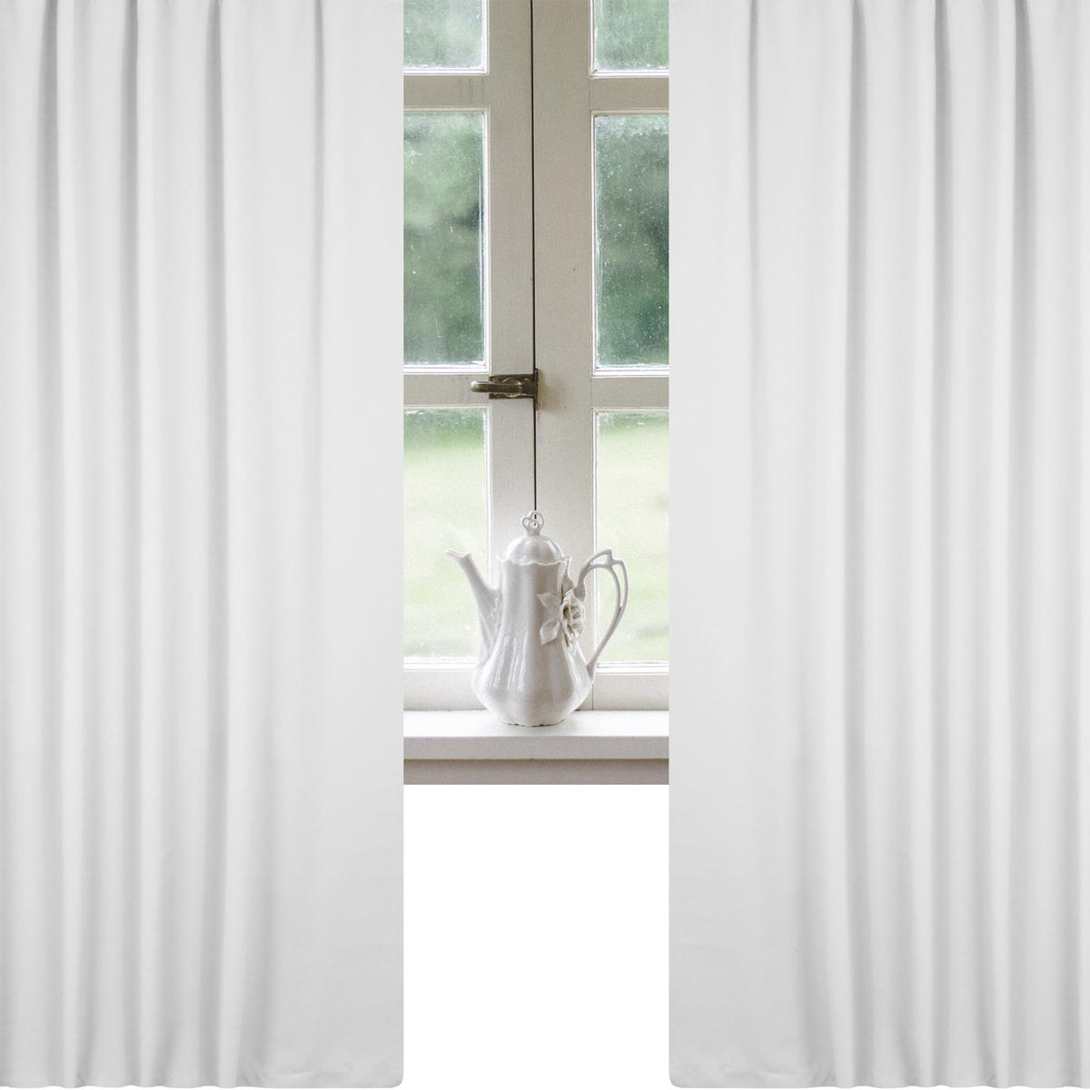VERDUNKELUNGSVORHANG Kräuselband 140/175 cm Weiß - Weiß, Textil (140/175cm) - TiborTex