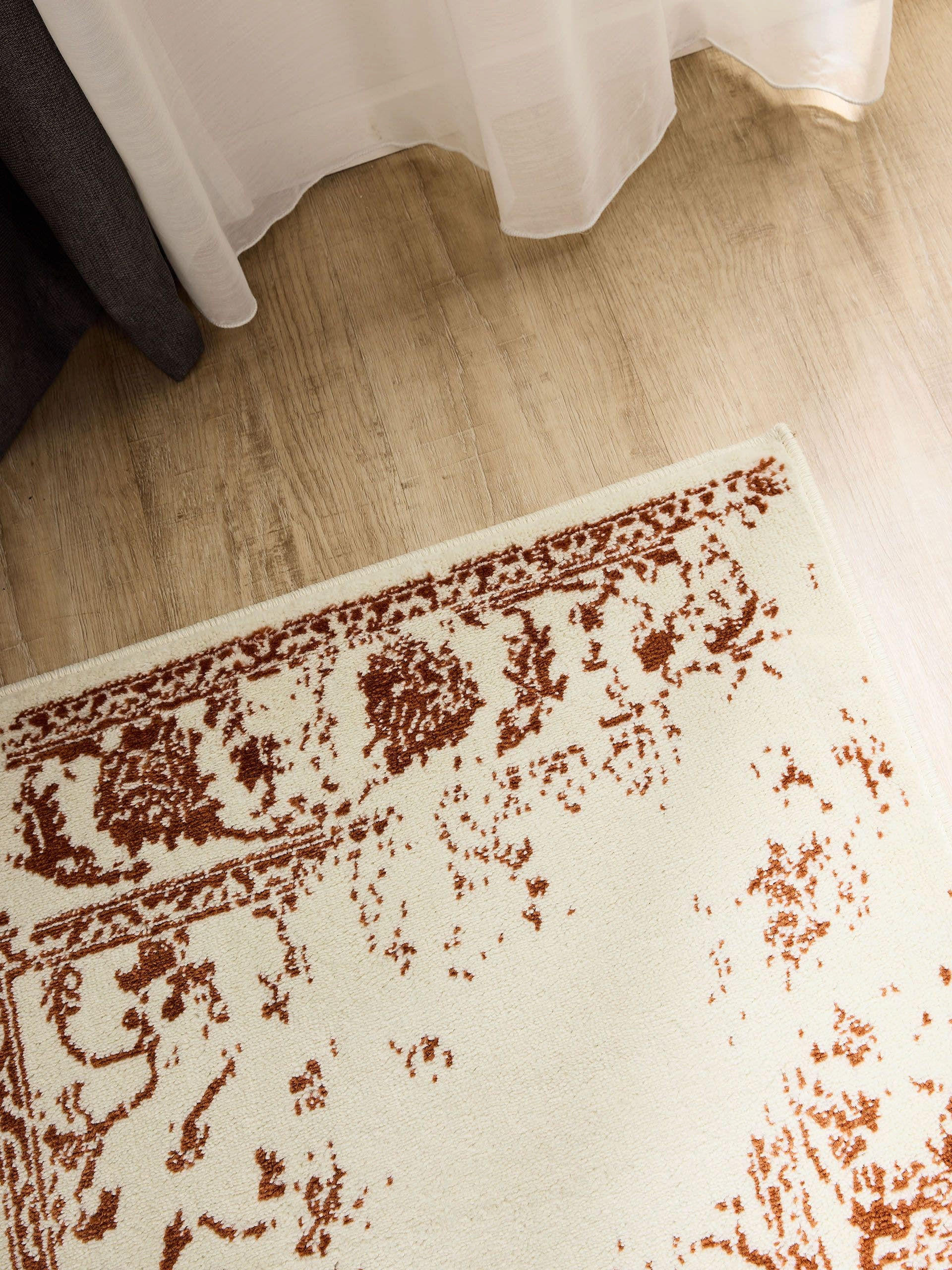 VINTAGE-LÄUFER Suki 80/240 cm - Creme/Orange, Kunststoff (80/240cm) - benuta